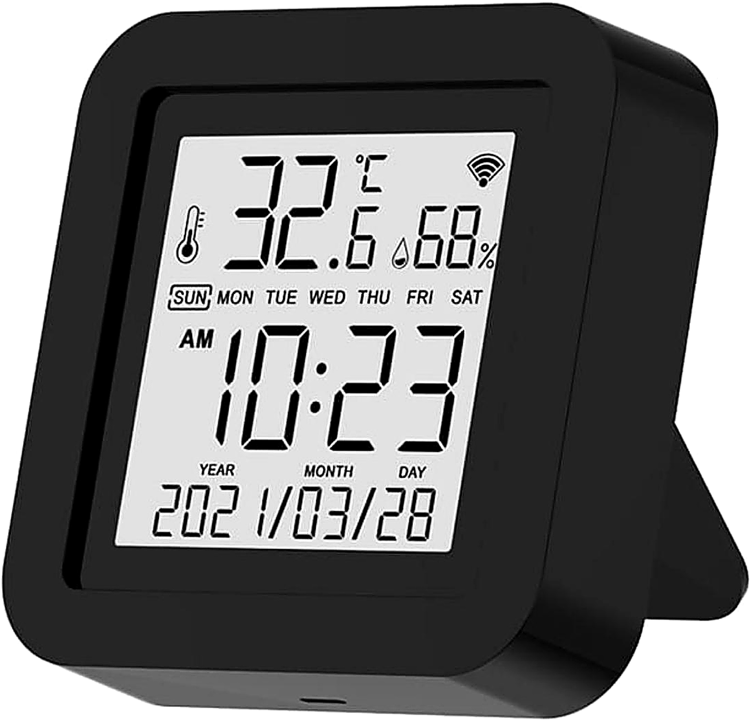 Smart temperature and humidity sensor with digital display