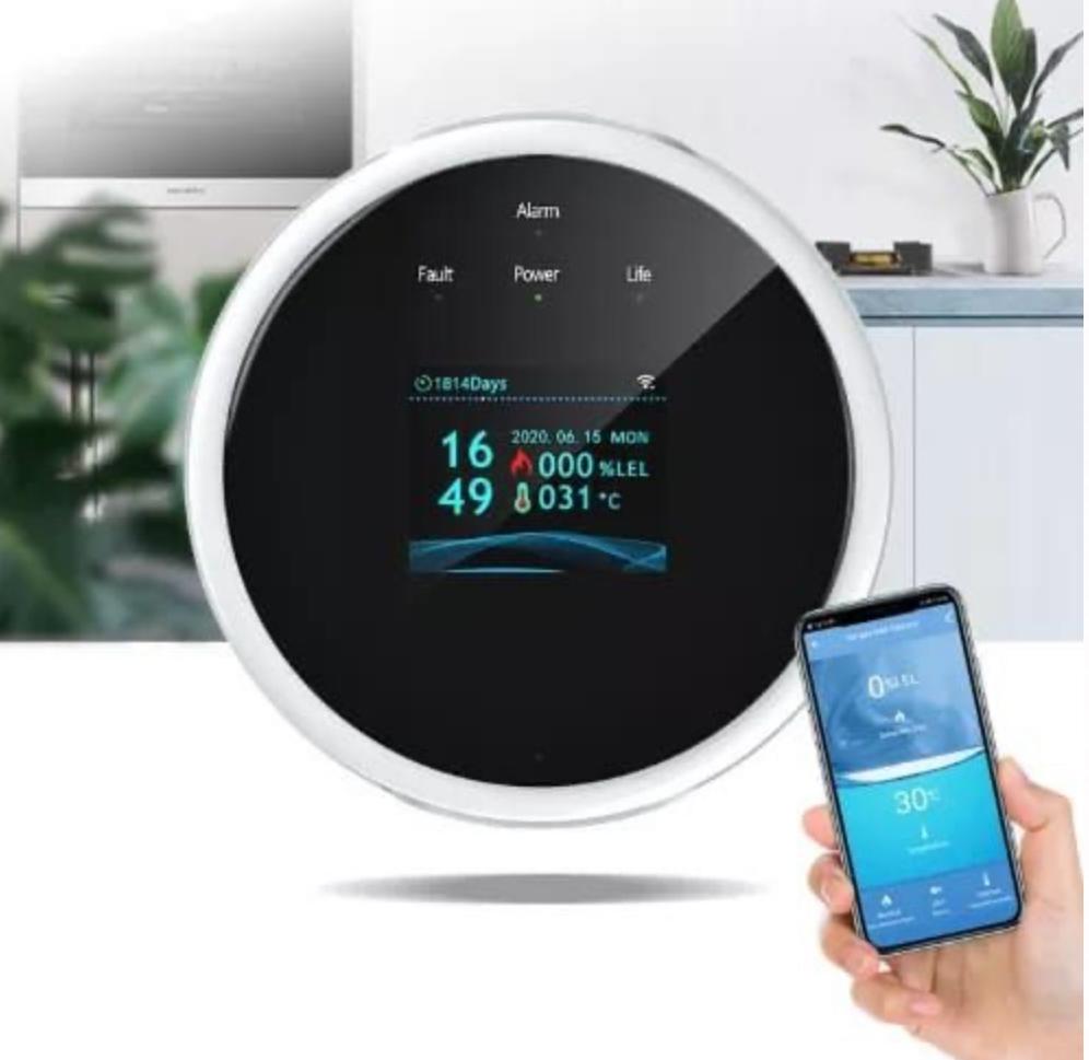 Gas and smoke alarm with companion mobile app